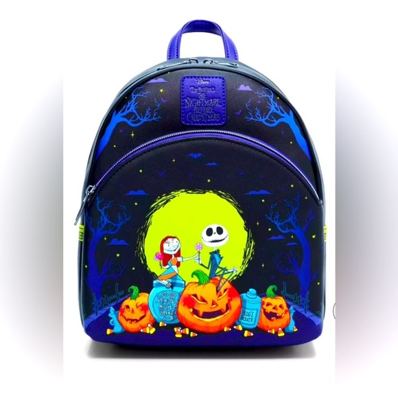 Loungefly Handbags - Loungefly The Nightmare Before Christmas Jack & Sally Pumpkins Mini Backpack NWT